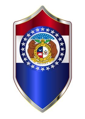 Missouri Flag On Shield