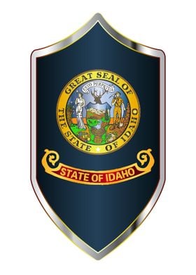 Idaho State Flag On Shield