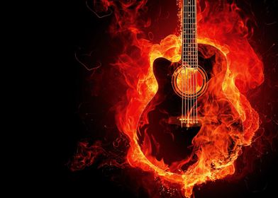 guitar in flames