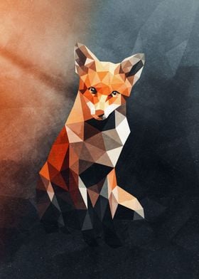 Low Poly Fox Warm Version