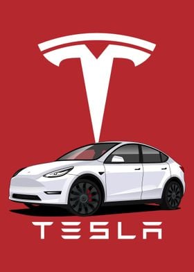 botanist Rouse campingvogn Tesla Model S Black' Poster by Masje Studio | Displate