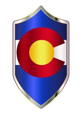Colorado Flag On Shield