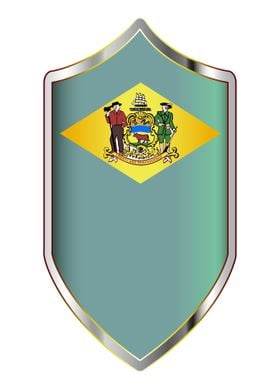 Delaware Flag On Shield