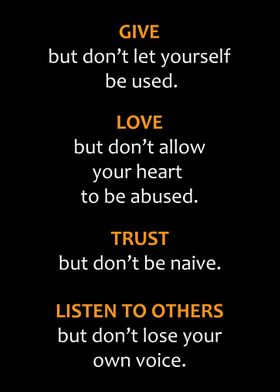 Give Love Trust And Listen