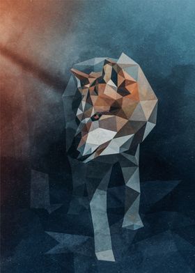 Low Poly Wolf Cold Version