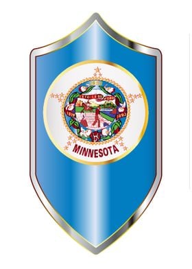 Minnesota Flag On Shield