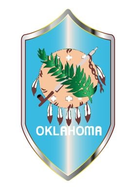 Oklahoma Flag On Shield