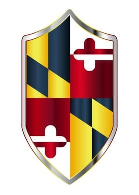 Maryland Flag On Shield