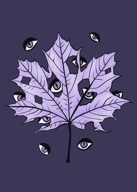 Purple Leaf With Spooky Ey