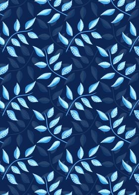 Blue Plants Pattern