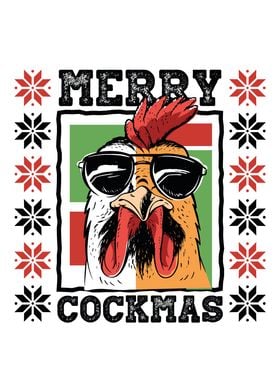 Funny Christmas Rooster' Poster by QwertyDesigns | Displate