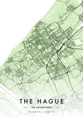 The Hague City Map Green