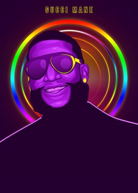 Gucci Mane Neon Art