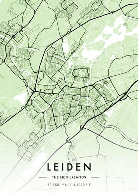 Leiden City Map Green