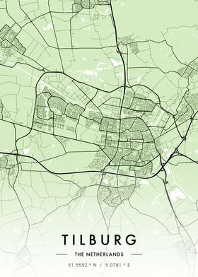 Tilburg City Map Green