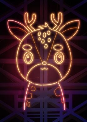 Cute Deer Neon Art