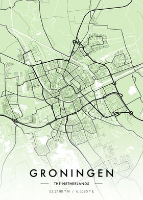 Groningen City Map Green