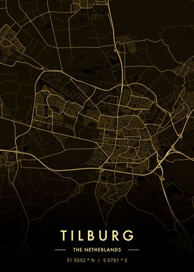 Tilburg City Map Gold