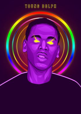 Young Dolph Neon Art