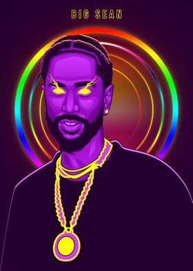 Big Sean Neon Art Poster