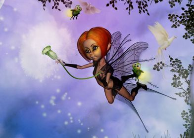 Cute little fairy playing 