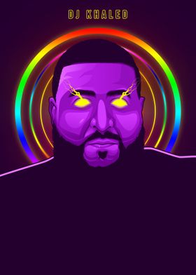 Dj Khaled Neon Art