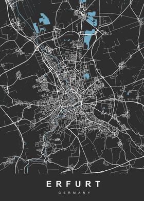 ERFURT Map GERMANY