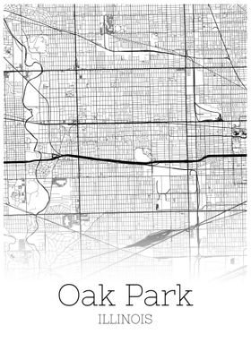 Oak Park Illinois map