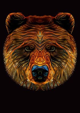 Bear Head Abstract