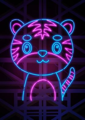 Cute Tiger Neon Art