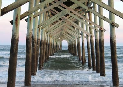 Under Pier Beach Sunset