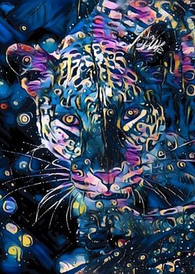 Abstract Blue Leopard