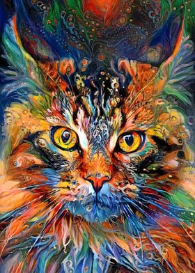 Abstract Surreal Cat
