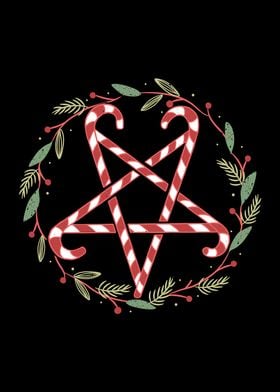 Candy cane pentagram