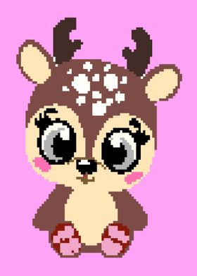 Cute Pixel Deer 