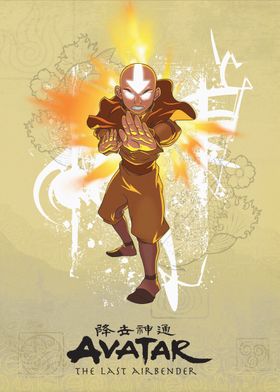  Aang Firebending Poster By Avatar The Last Airbender Displate
