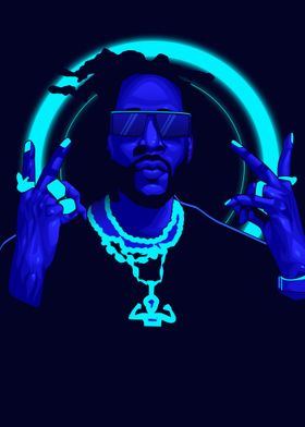 2 Chainz Neon Art