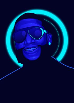 Gucci Mane Neon Poster