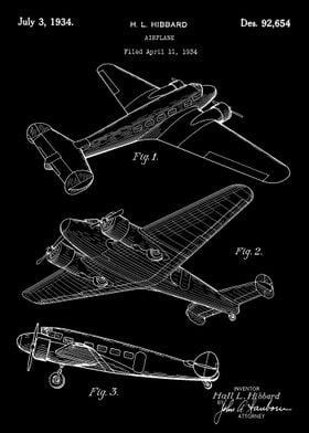 Airplane patent 1934 