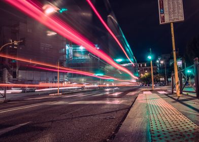 traffic night light trails