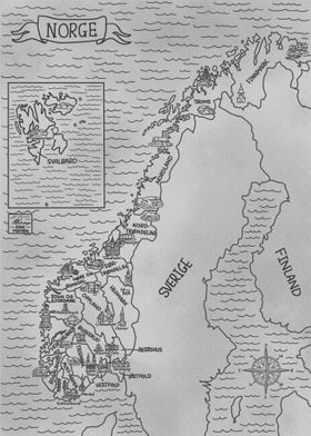 Norway Gray Map 2