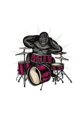 Gorilla playing drums