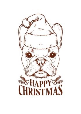 Christmas bulldog animal