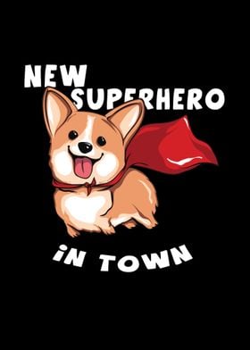 Funny Corgi Dog Super Hero