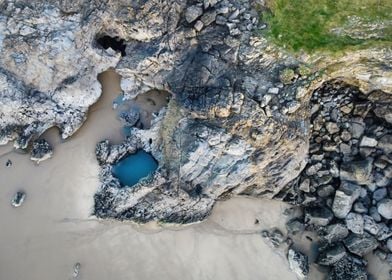 Drone view of Blue Pool