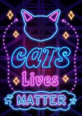 Cats Lives Matter Neon