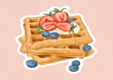 Morning Breakfast Waffles