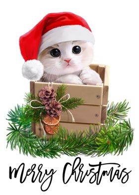 Merry Christmas Cute Kitty