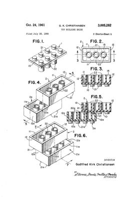 Toy brick patent drawing