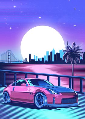 350z jdm car synthwave